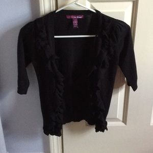Cute black sweater with ruffles